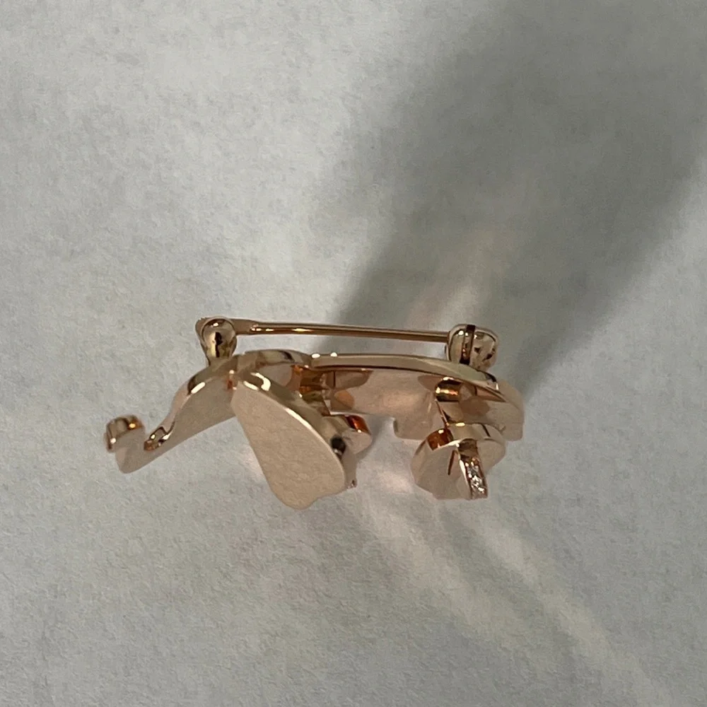 Stylish rose Gold Elephant Brooch